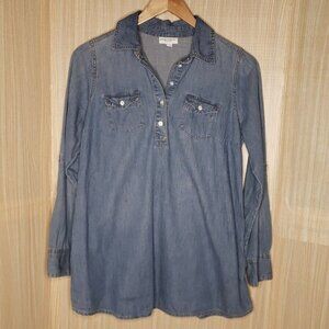 Liz Lange Maternity Womens Denim Tunic Top Medium